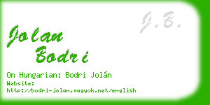 jolan bodri business card